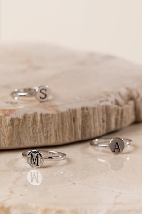 Francesca's Initial Stamped Ring - M