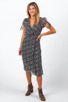 Francesca's Havana Floral Midi Dress - Black