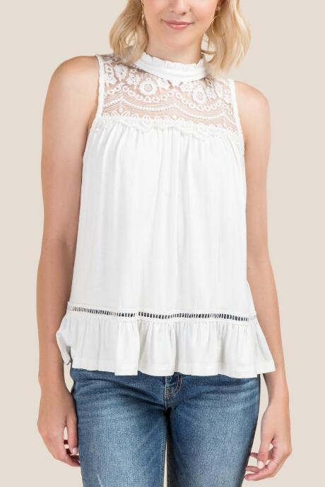 Francesca Inchess Agatha High Neck Tank Top - White