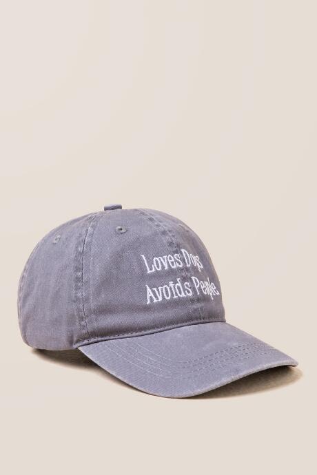 Francesca's Loves Dogs Avoids People Baseball Cap - Gray