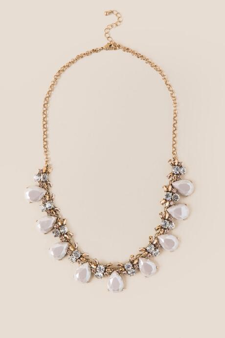 Francesca Inchess Carlynn Crystal Statement Necklace - Blush