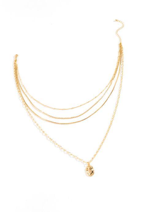 Francesca's Elena Locket Multi-strand Necklace - Gold