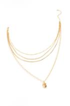 Francesca's Elena Locket Multi-strand Necklace - Gold