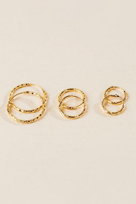Francesca's Spencer Hoop Earring Set - Gold