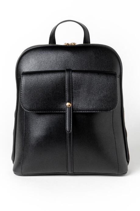 Francesca's Nina Front Flap Black Backpack - Black