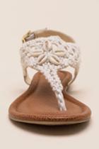 Francescas Tortuga Macrame Shell Sandal - Natural