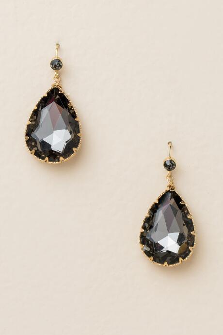 Francesca's Rachelle Teardrop Earrings In Black - Black