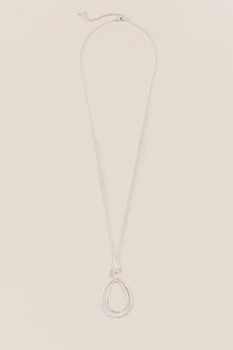 Francesca's Savannah Open Teardrop Necklace - Silver