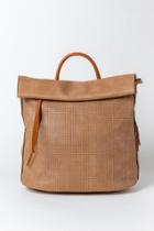 Francesca's Claudia Perforated Backpack - Sand