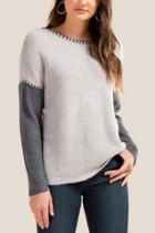 Francesca's Sullivan Low Back Sweater - Heather Gray