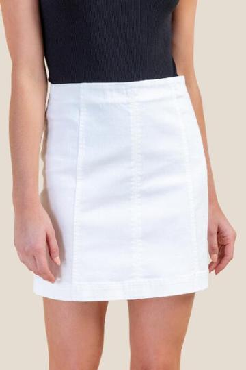 Fire Div Of Topson Downs Of Ca, Inc Valerie Denim Mini Skirt - White