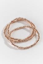 Francesca's Tracey Metal Beaded Bracelet Set - Rose/gold