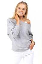 Francesca's Ophelia Fine Gauge Sweater - Gray