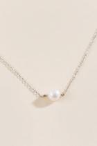 Francesca's Sterling Pearl Pendant Necklace - Silver