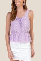 Francesca's Keira Peplum Tank Top - Lavender
