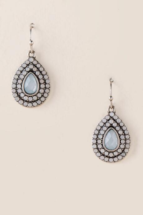 Francesca's Francine Teardrop Earring In Light Blue - Light Blue