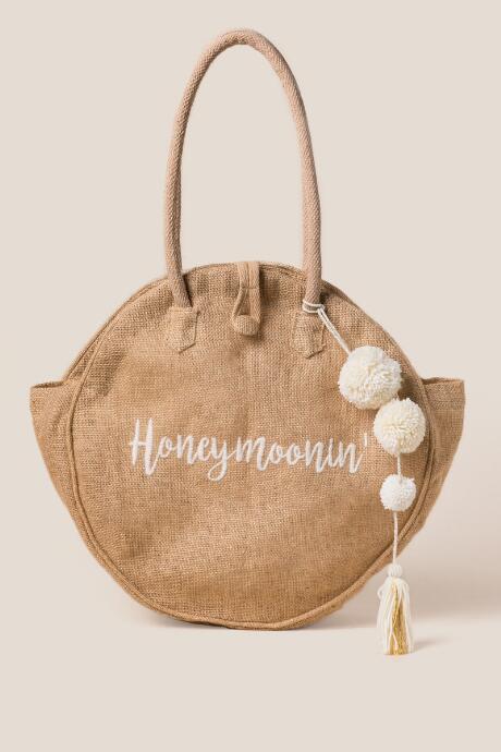 Francesca's Honeymoonin' Round Tote - Natural