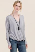 Ayla Emmalyn Surplus Cupro Top - Gray