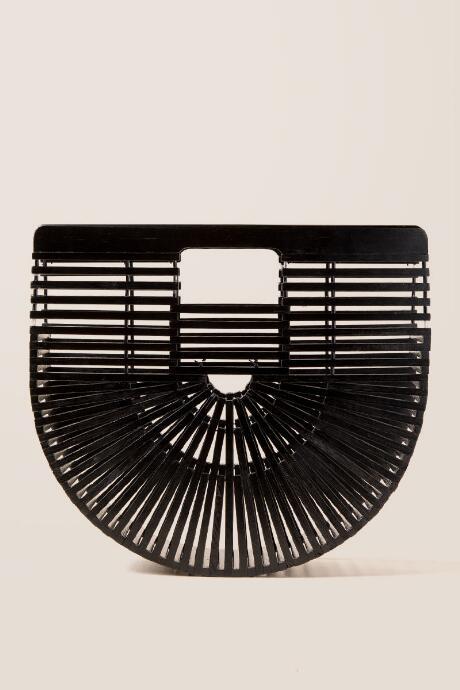 Francescas Bali High End Wooden Clutch In Black - Black