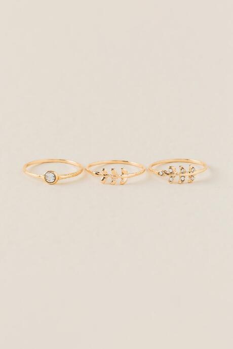 Francesca's Leaf Ring Set - Gold