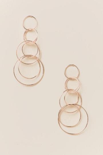 Francesca's Sanne Circle Chandelier Earring In Rose Gold - Rose/gold