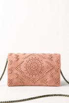 Francesca's Waverly Perforated Crossbody - Rose