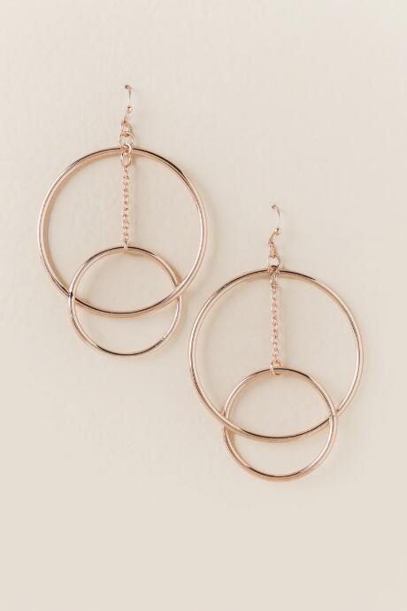 Francesca's Savannah Circle Drop Earring In Rose Gold - Rose/gold