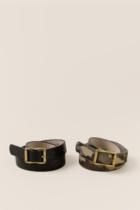 Francesca's Jayna Camo Belt Set - Green
