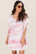 Francescas Cali Tie Dye Scoop Back Cover-up - Blush