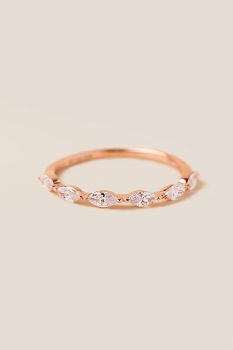 Francesca's Genna Sterling Ring In Rose Gold - Rose/gold