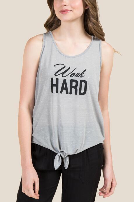 Francesca Inchess Work Hard Graphic Tee - Gray