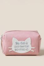 Francesca's Cat Cosmetic Pouch - Pink