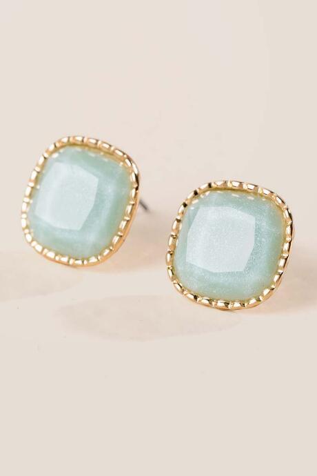 Francesca Inchess Adele Facet Mint Studs - Mint