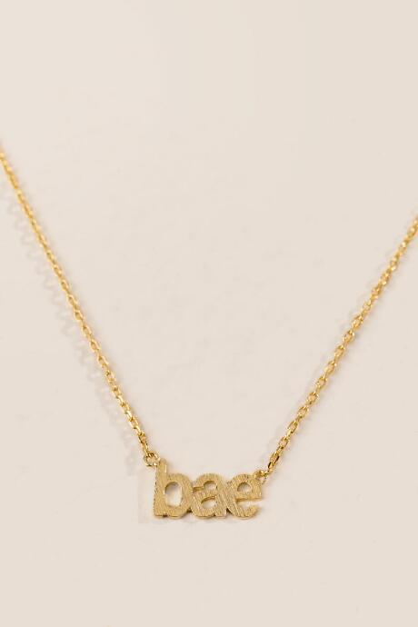 Francesca's Bae Brass Pendant Necklace - Gold