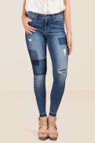 Harper Shadow Patch Release Hem Jeans - Medium Wash