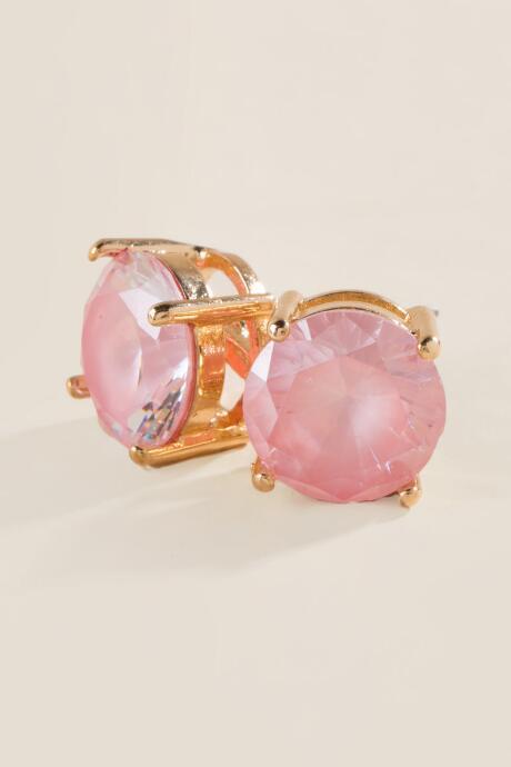 Francesca's Remmie Glass Stone Studs - Pink