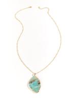Francesca's Zena Stone Pendant Necklace - Mint
