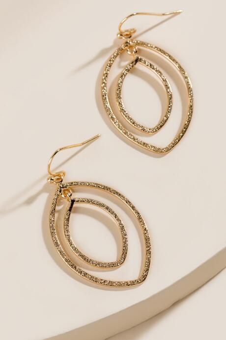 Francesca's Madison Double Marquis Drop Earrings - Gold