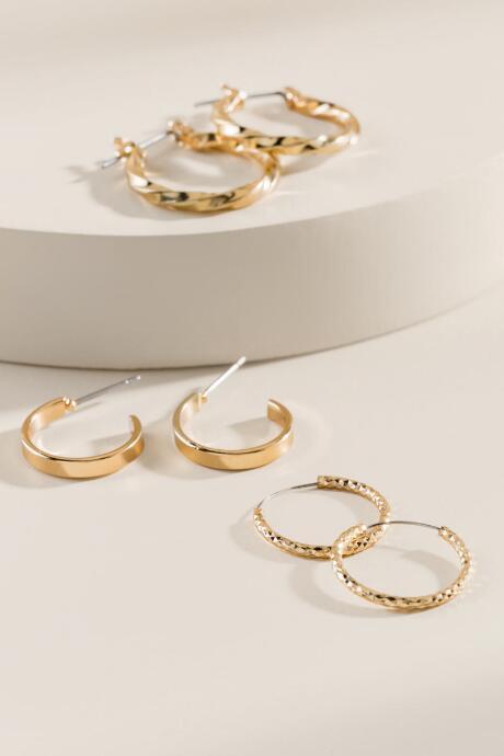 Francesca's Jamie Metal Hoop Set - Gold
