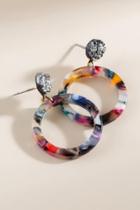 Francesca's Leah Marbled Resin Circle Drop Earrings - Multi