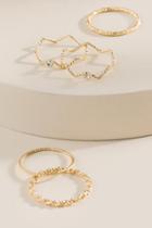Francesca's Hannah Textured Ring Set - Gold