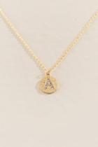 Francesca Inchess A Initial Crystal Coin Pendant - Gold