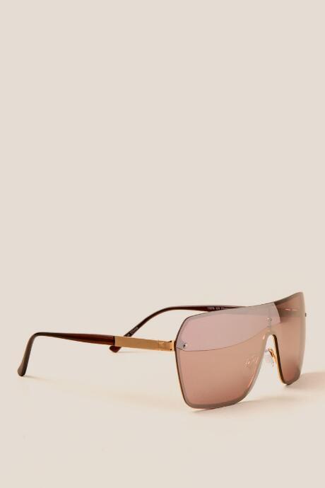 Francesca Inchess Rihanna Shield Sunglasses - Rose/gold