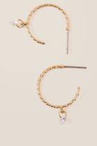 Francesca's Ariel Cubic Zirconia Twist Hoop Earring - Gold