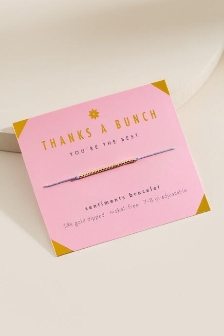 Francesca's Thanks A Bunch Sentiment Bracelet - Pink