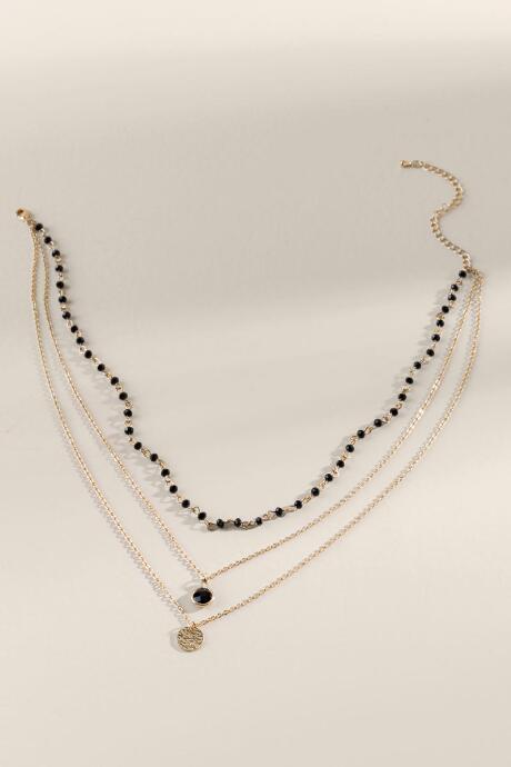 Francesca's Sierra Semi-precious Multi-strand Necklace - Black