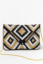Francesca's Rachel Diamond Clutch - Black/white