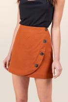 Francesca's Dorcey Button Skirt - Ginger