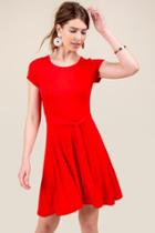 Francesca's Josephine Tie Front Dress - Red