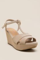 Bamboo Range Peep Toe Platform Wedge - Nude